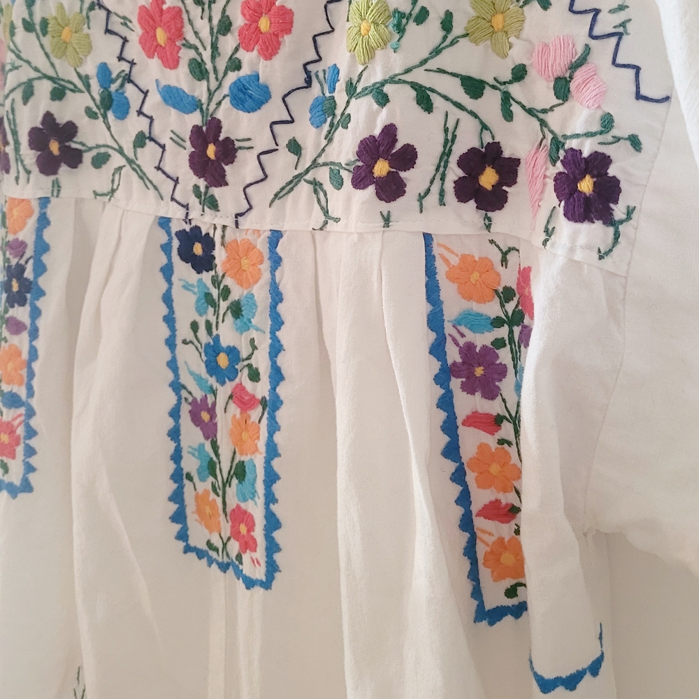 Vintage 1970s Embroidered Floral Maxi Dress - Picture 3 of 4